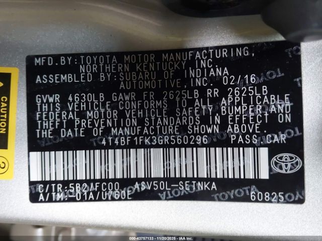 Toyota Camry Le Image 9