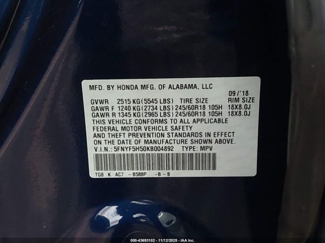 Honda Pilot Ex-l Image 8