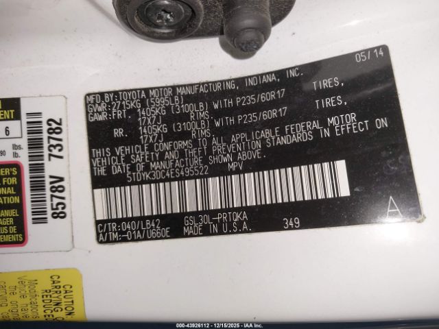 Toyota Sienna Xle V6 8 Passenger Image 14